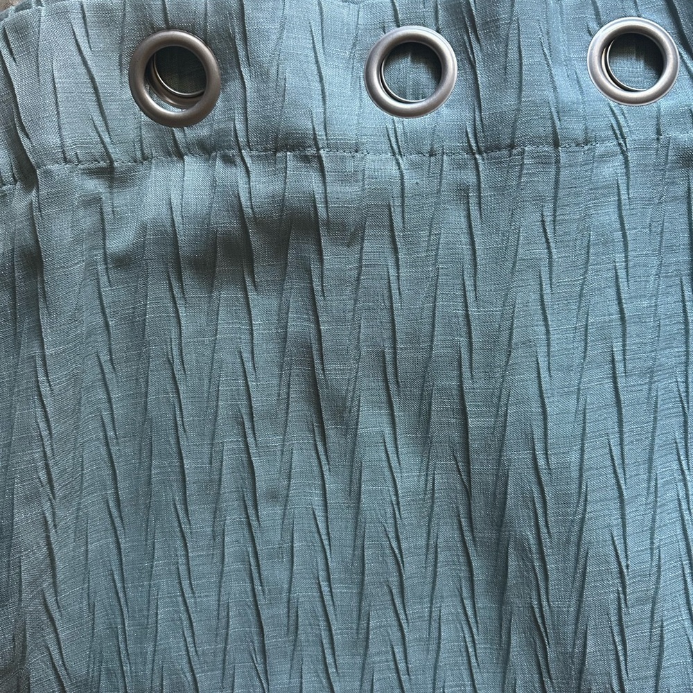 Textured green Curtain with Grommets